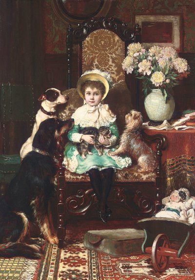 ドディと彼女のペット、1883 作： Charles Trevor Garland