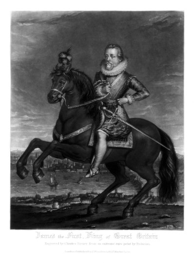 ジェームズI、イギリスの王、1816年。 作： Charles Turner