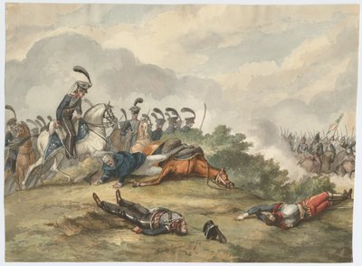 1815 年 6 月 16 日、1818 年 6 月 16 日のリニーの戦いでのブリューヒャー元帥 作： Charles Turner Warren