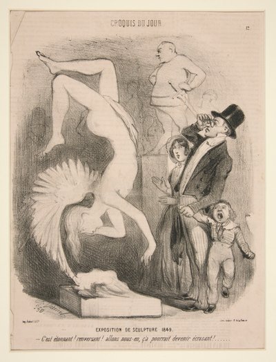 Exposition de Sculpture 1849 (1849 年の彫刻展)、Le Charivari に掲載された「今日のスケッチ」シリーズから 作： Charles Vernier