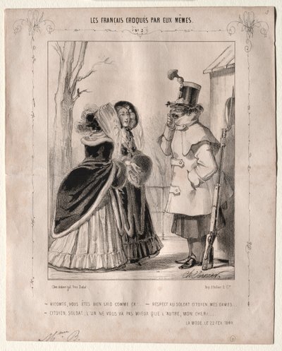 フランス人は彼ら自身をスケッチします：子爵、あなたはそのように醜いです！...、1840。 作： Charles Vernier