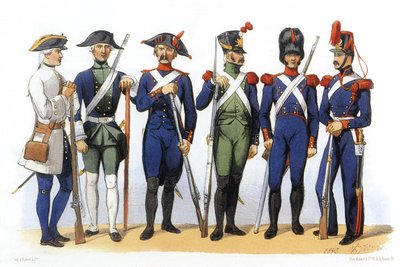 フランス軍の制服海兵隊と植民地軍 作： Charles Vernier