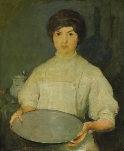 パンを持つ少女（キャンバスに油彩） 作： Charles Webster Hawthorne