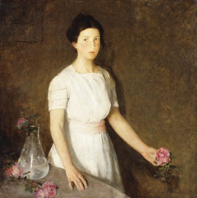 赤いバラの少女 作： Charles Webster Hawthorne