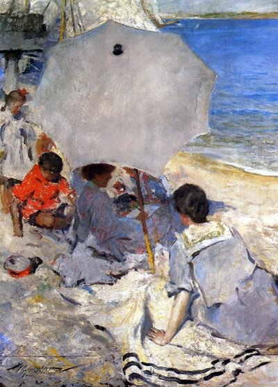 ビーチで、1900-05年頃 作： Charles Webster Hawthorne