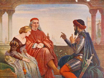 Shakespeare: The Wooing of Desdemona, Othello, Act I, Scene 3 (color litho) 作： Charles West (after) Cope