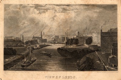 J. Cousenが1827年以前に彫ったリーズの眺め（彫刻 作： Charles West (after) Cope