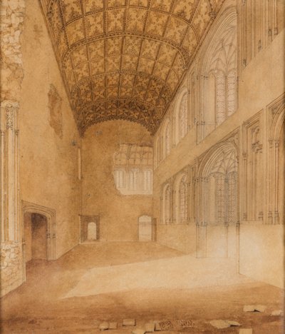 クロスビー・ホール（No.1）1818年頃（紙に水彩画） 作： Charles Wild