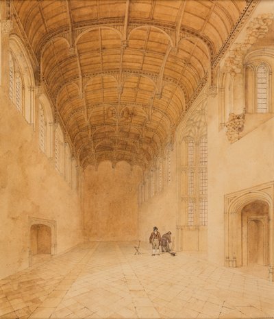 クロスビー・ホール（No.2）1818年頃（紙に水彩画） 作： Charles Wild