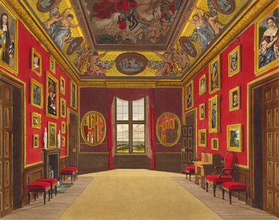 ウィリアムヘンリーパイン（1769-1843）、1816年に出版されたウィリアムジェームズベネット（1769-1844）によって彫刻された「王室の住居」からの王のクローゼット、ウィンザー城 作： Charles Wild
