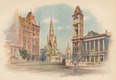 チェンバレンスクエア、バーミンガム。女の子のための高校、c1890を表示 作： Charles Wilkinson