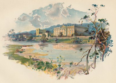 ダーウェントからのチャッツワース、c1890 作： Charles Wilkinson