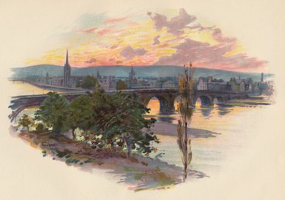 パース、ブリッジエンドから、1907年、c1890 作： Charles Wilkinson
