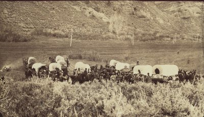 モルモン移民列車、エコー キャニオン、カリフォルニア州。 1870年。 作： Charles William Carter