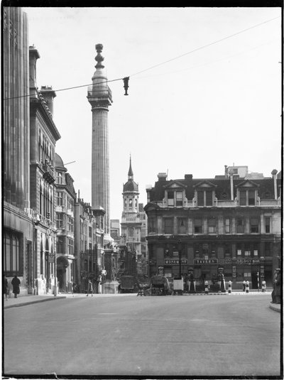 モニュメント、モニュメント ストリート、ロンドン市の市と郡、GLA、1930 年代。 作： Charles William Prickett