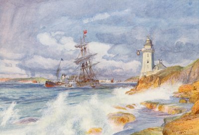 ファルマス港入り口（カラーリトグラフ） 作： Charles William Wyllie