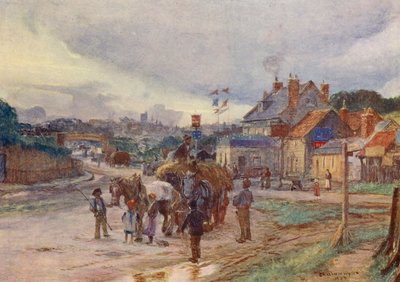 ハイ・バーネット、バーネット・ヒルの麓から（カラーリトグラフ） 作： Charles William Wyllie