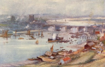 ロチェスターとメドウェイ（カラーリトグラフ） 作： Charles William Wyllie