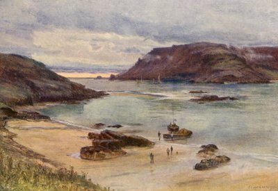 サルコム・ハーバー（カラーリトグラフ） 作： Charles William Wyllie