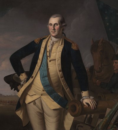 プリンストンの戦いでのジョージ・ワシントン、1779年頃（キャンバスに油彩） 作： Charles Willson (and workshop) Peale