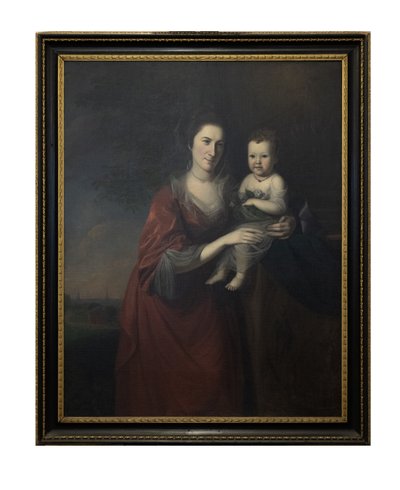 メアリー・ノリス・ディキンソン夫人と娘 作： Charles Willson Peale
