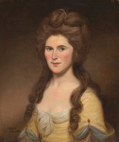 レベッカ・ブライアン・ホワイト夫人ジョン・ホワイト、1788年。 作： Charles Willson Peale
