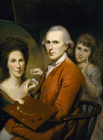 アンジェリカ・ピールとレイチェルの肖像、1782-88年頃の自画像（キャンバスに油彩） 作： Charles Willson Peale