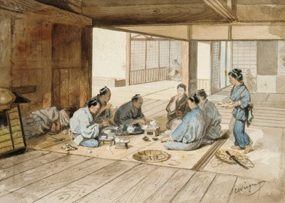 お茶会 作： Charles Wirgman