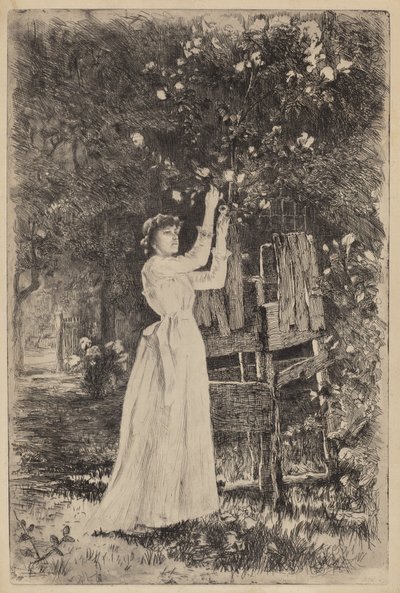 無題 (花を摘む女) 作： Charles Yardley Turner