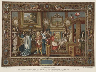 1664年7月29日、フォンテーヌブローでルイ14世が教皇大使Sigismondo Chigiを訪問 作： Charles after Le Brun