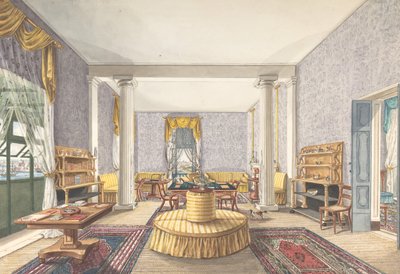インテリアのデザイン、約。 1830年。 作： Charles de Brocktorff