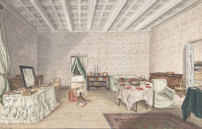 インテリアのデザイン、約。 1830年。 作： Charles de Brocktorff