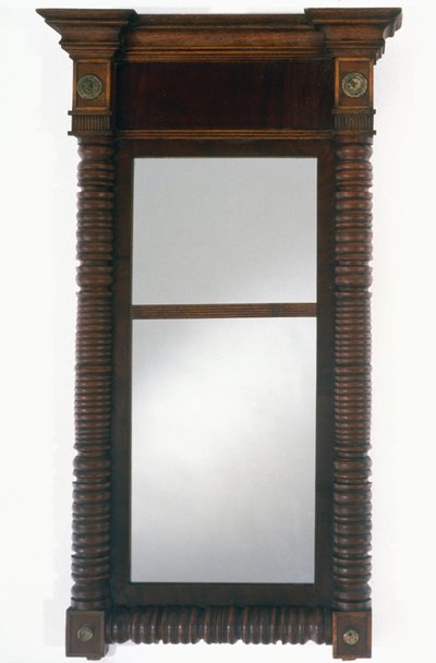 見るガラス、c。 1830〜 1837年（マホガニーとチェリー、ストローブマツ、ソフトメープル、真ちゅう、ミラーガラス） 作： Charles del Vecchio