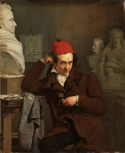 ルイ・ロワイエの肖像 Louis Royer (1793-1868) の肖像画。 彫刻家 作： Charles van Beveren