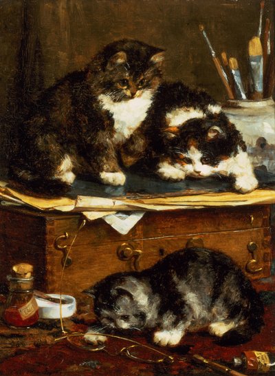 アーティストスタジオ（キャンバスに油彩） 作： Charles van den Eycken