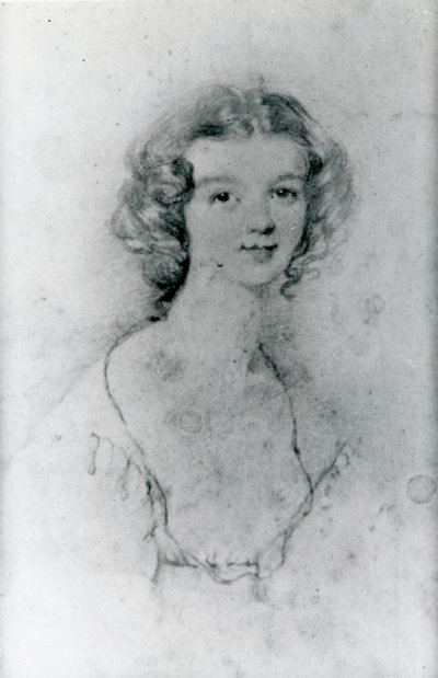 エレン・ナッシーの肖像（鉛筆・紙 作： Charlotte Bronte