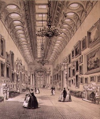バッキンガム宮殿の絵画館、1880年頃（リトグラフ） 作： Charlotte Campbell