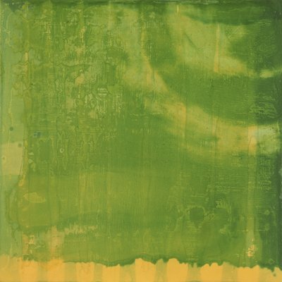 ブルーリングリーン、1997（ジェッソボードの油と釉薬） 作： Charlotte Johnstone