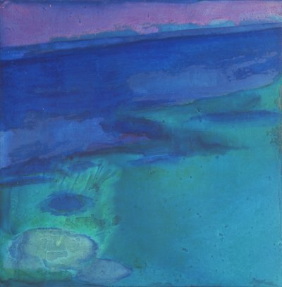 Cyanae Blue、1997年（ジェッソボードの油と釉薬） 作： Charlotte Johnstone