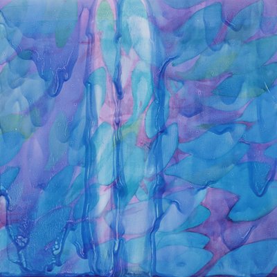 ザトウクジラブルー、2000（ジェッソに油彩） 作： Charlotte Johnstone