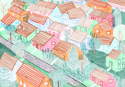 Althohenschönhausen、2017年（筆ペン） 作： Charlotte Orr