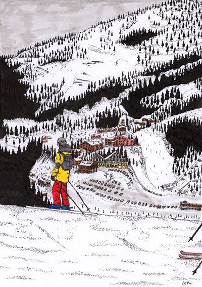 Hochfügen、2020年（紙に細かいライナー） 作： Charlotte Orr