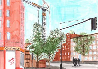 Koloniestraße、2017年（筆ペン） 作： Charlotte Orr