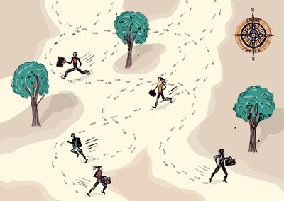 Run to Work、2013年（インクとデジタル） 作： Charlotte Orr