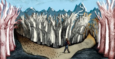 The Road Less Travelled, 2013 (ドライポイントエッチングとデジタル) 作： Charlotte Orr