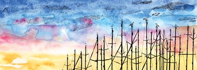 かもめの物語、2020年（水彩とペン） 作： Charlotte Orr