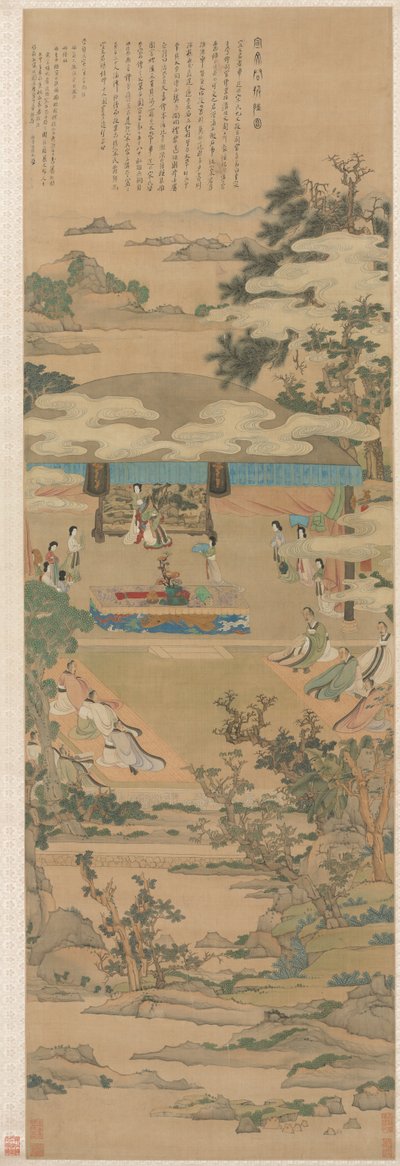 周の儀式に関する指導を行うシュアンウェン夫人、1638年。 作： Chen Hongshou