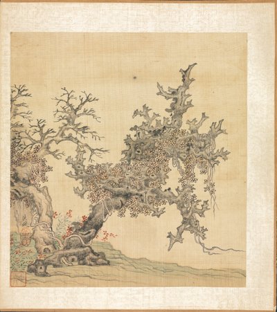 古代のマスターの後の絵画: 古代の木 作： Chen Hongshou