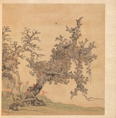 古代の巨匠の後の絵画：古代の木、1598-1652年。 作： Chen Hongshou
