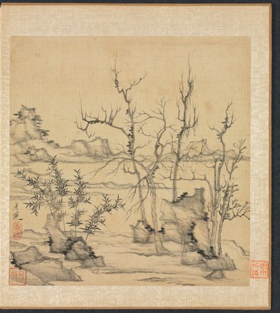 古代の巨匠の後の絵画：ニ・ザンのスタイルの風景 作： Chen Hongshou